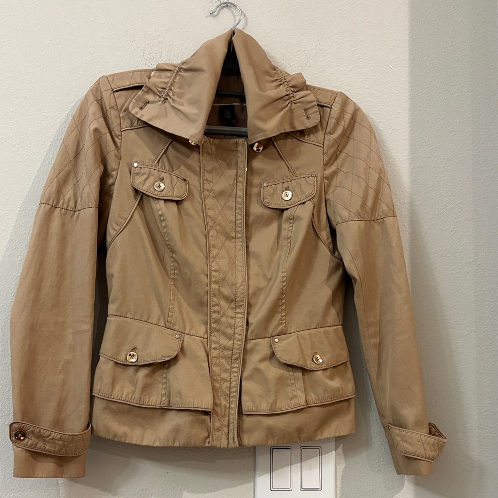 Elegant Tan Utility Jacket for Women